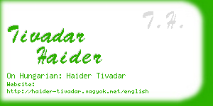 tivadar haider business card